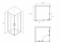 Душевой уголок ABBER Schwarzer Diamant AG021005 100х100 см схема 2 Душевой уголок ABBER Schwarzer Diamant AG021005 100х100 см схема 2