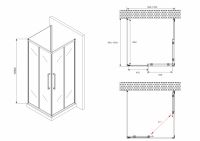 Душевой уголок ABBER Schwarzer Diamant AG02100BH-S100B 100х100 см схема 2