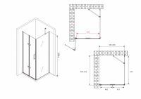 Душевой уголок ABBER Zart AG08100P-S91 100х90 см схема 2