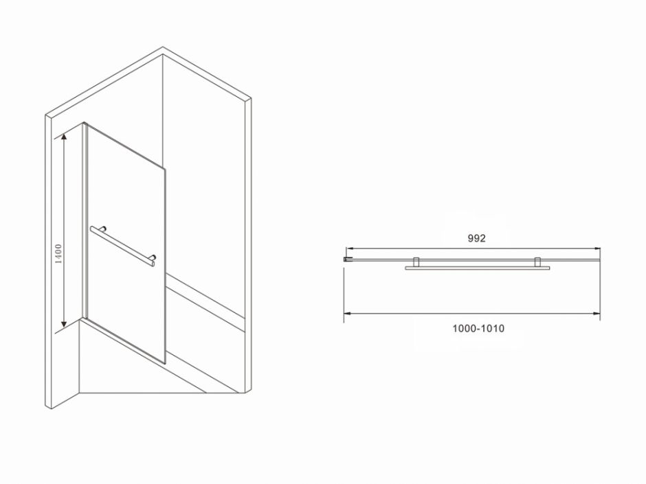 Шторка на ванну ABBER Immer Offen AG70100B ФОТО