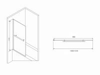 Шторка на ванну ABBER Immer Offen AG70100B схема 2