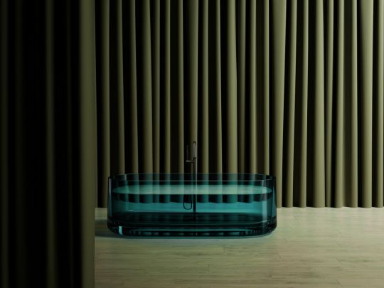 Прозрачная ванна ABBER Kristall AT9708Aquamarin бирюзовая схема 3