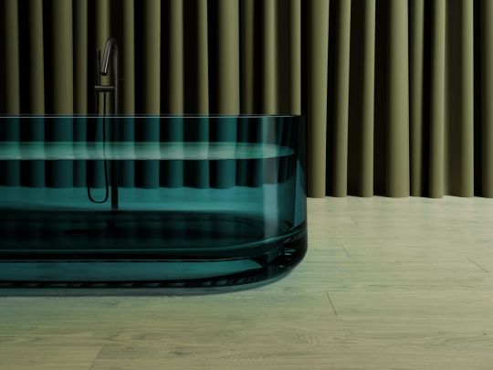 Прозрачная ванна ABBER Kristall AT9708Aquamarin бирюзовая схема 7