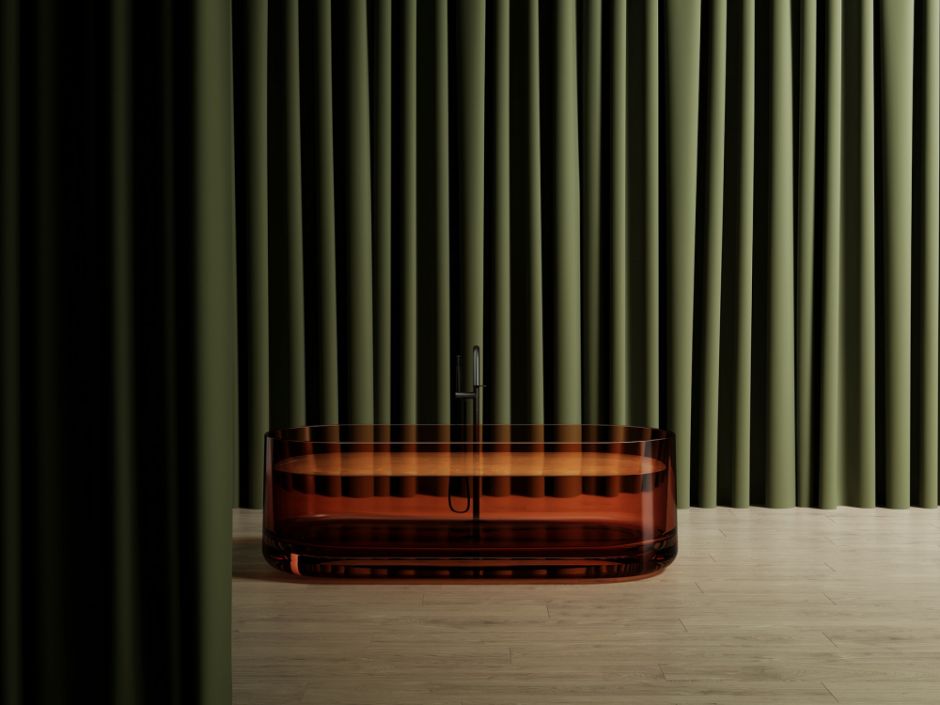 Прозрачная ванна ABBER Kristall AT9708Opal коричневая ФОТО