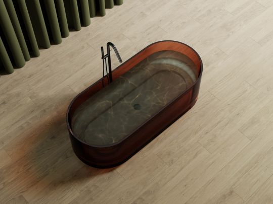 Прозрачная ванна ABBER Kristall AT9708Opal коричневая схема 5