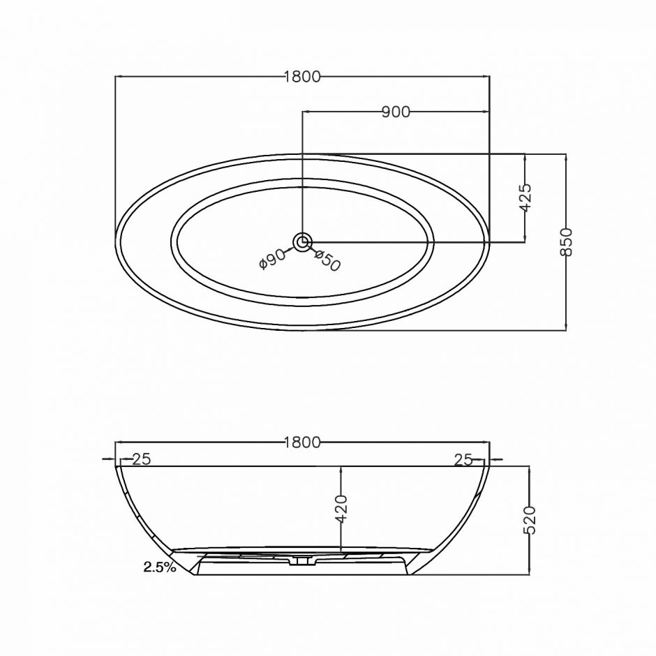 Прозрачная ванна ABBER Kristall AT9702Vesuvian оливковая ФОТО