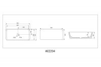 Раковина накладная ABBER Rechteck AC2204MBG зеленая матовая схема 2