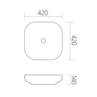 Раковина накладная ABBER Rechteck AC2217MBG зеленая матовая схема 2 Раковина накладная ABBER Rechteck AC2217MBG зеленая матовая схема 2