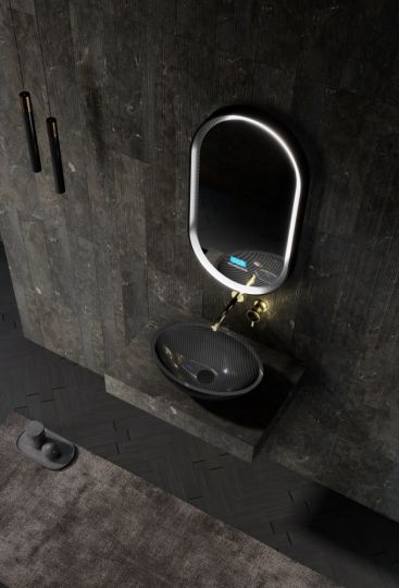 Раковина накладная карбоновая ABBER Karbon AK2042 черная схема 3