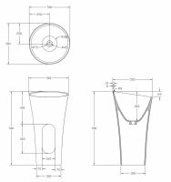 Раковина отдельностоящая ABBER Stein AS2509-H белая матовая схема 2