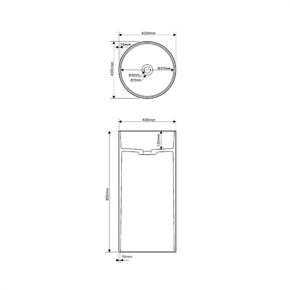 Раковина отдельностоящая ABBER Stein AS2516 белая матовая ФОТО
