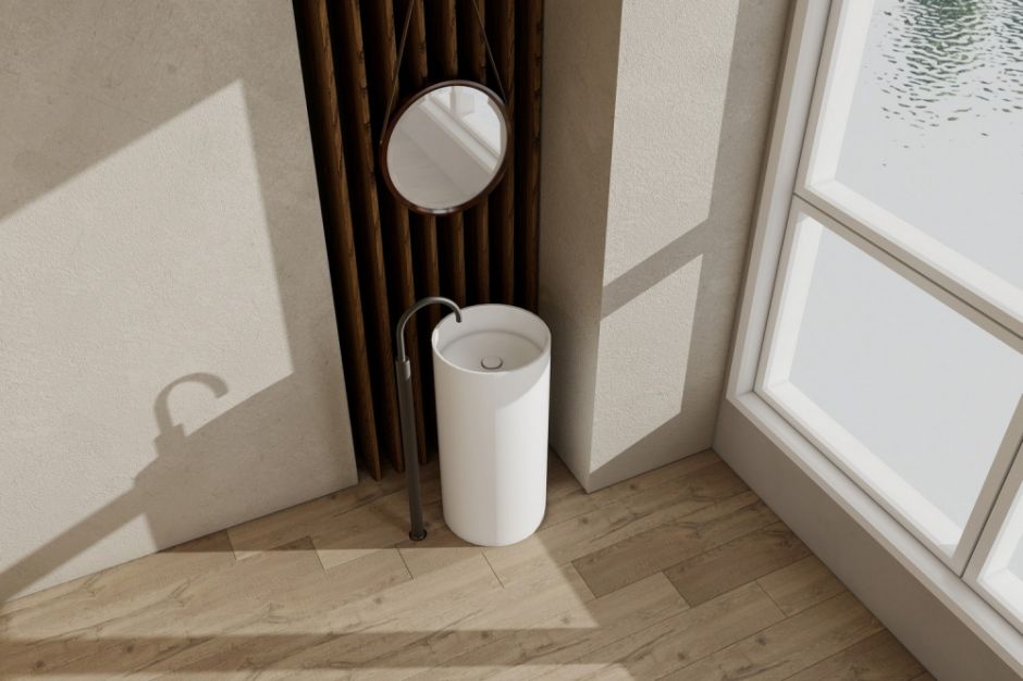 Раковина отдельностоящая ABBER Stein AS2516-H белая матовая ФОТО