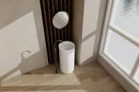 Раковина отдельностоящая ABBER Stein AS2516-H белая матовая схема 3