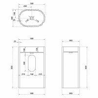Раковина отдельностоящая ABBER Stein AS2551-H белая матовая схема 2