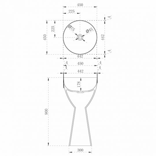 Раковина отдельностоящая прозрачная ABBER Kristall AT2703Black-Vesuvian черный/оливковый схема 2