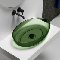 Раковина накладная прозрачная ABBER Kristall AT2801Emerald зеленая схема 1