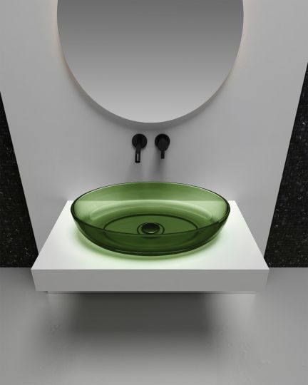 Раковина накладная прозрачная ABBER Kristall AT2801Emerald зеленая схема 4