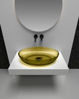 Раковина накладная прозрачная ABBER Kristall AT2801Vesuvian оливковая схема 4