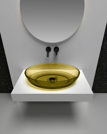 Раковина накладная прозрачная ABBER Kristall AT2801Vesuvian оливковая схема 4