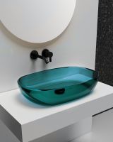 Раковина накладная прозрачная ABBER Kristall AT2805Aquamarin бирюзовая схема 3