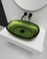 Раковина накладная прозрачная ABBER Kristall AT2805Emerald зеленая схема 4