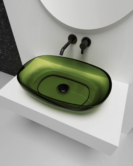 Раковина накладная прозрачная ABBER Kristall AT2805Emerald зеленая схема 4