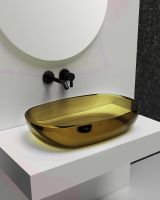 Раковина накладная прозрачная ABBER Kristall AT2805Vesuvian оливковая схема 3