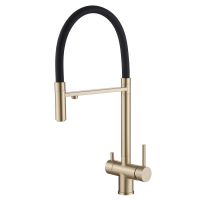 Смеситель ABBER Wasser Kreis AF81141G для кухни с подключением фильтра и выдвижной лейкой, золото матовое схема 1