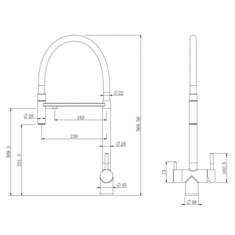 Смеситель ABBER Wasser Kreis AF81141SP для кухни с подключением фильтра и выдвижной лейкой, сатин ФОТО