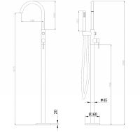 Смеситель ABBER Wasser Kreis AF8115N напольный для ванны, хром схема 2