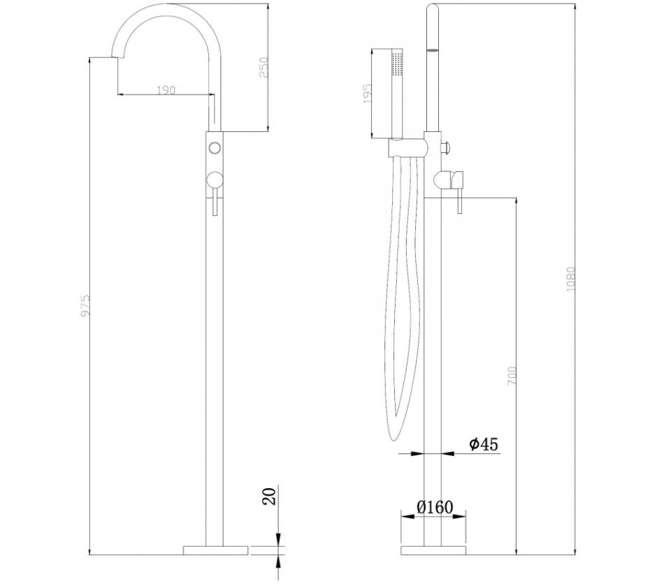 Смеситель ABBER Wasser Kreis AF8115RGN напольный для ванны, розовое золото ФОТО