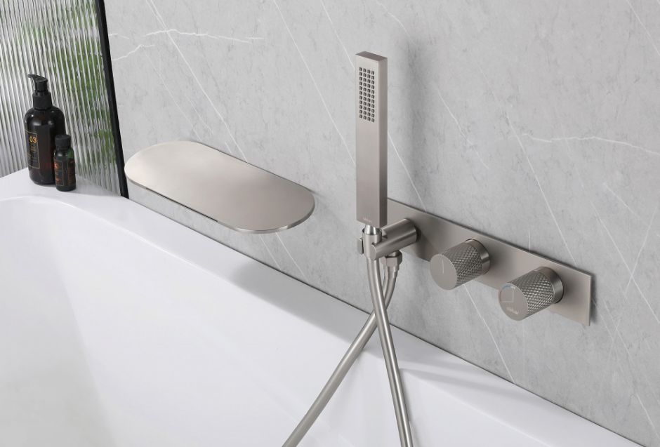 Смеситель ABBER Rund AF8731SP для ванны скрытого монтажа, сатин ФОТО