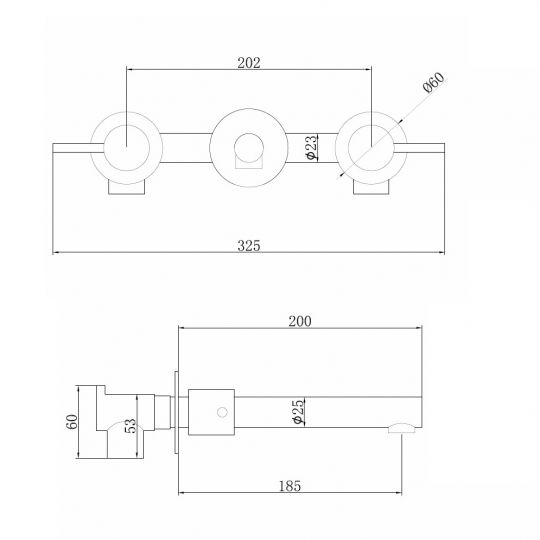Смеситель ABBER Emotion AF88121NG скрытого монтажа для раковины, никель схема 2 Смеситель ABBER Emotion AF88121NG скрытого монтажа для раковины, никель схема 2