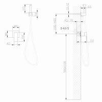 Смеситель ABBER Daheim AF8225NG с гигиеническим душем, никель схема 2