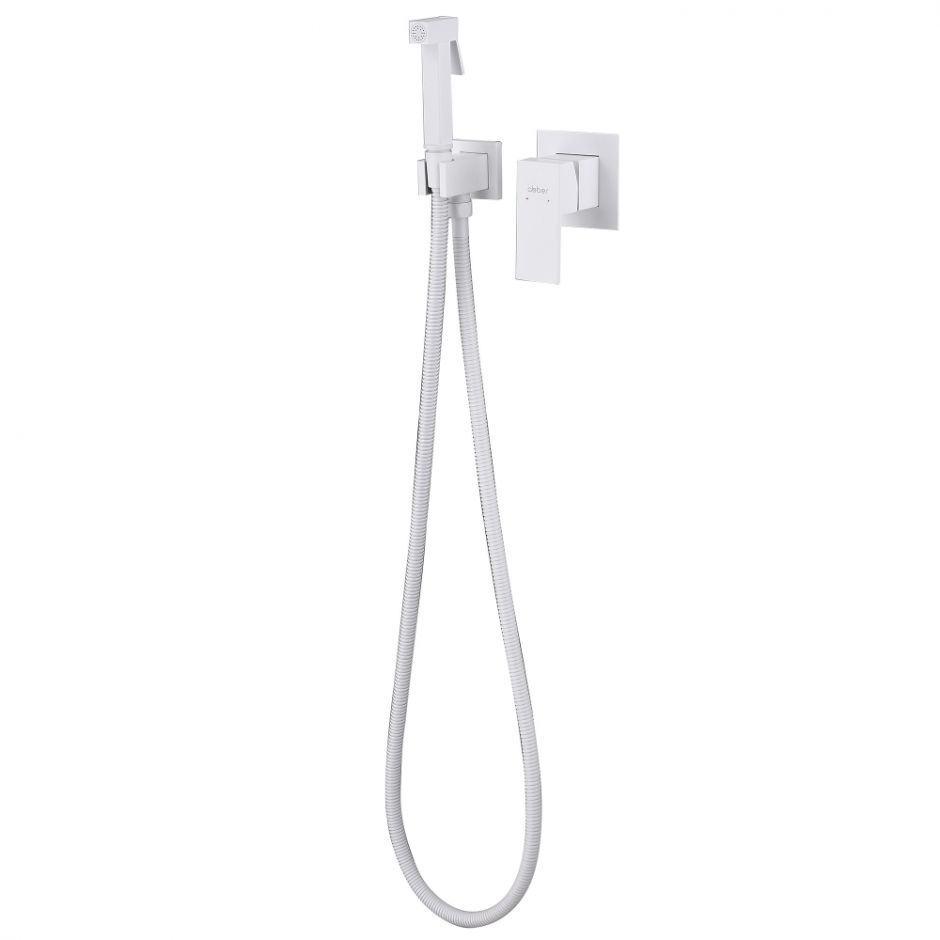 Смеситель ABBER Daheim AF8225W с гигиеническим душем, белый матовый ФОТО