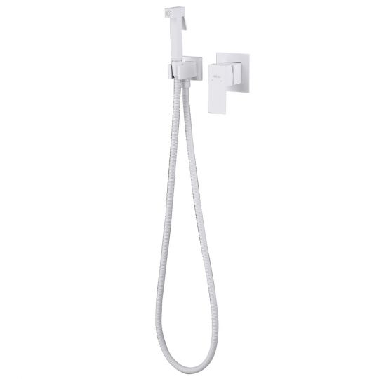 Смеситель ABBER Daheim AF8225W с гигиеническим душем, белый матовый схема 3