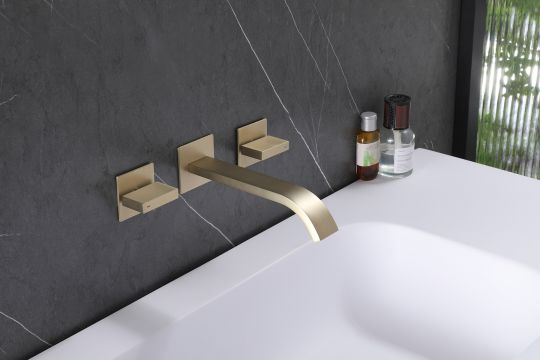 Смеситель ABBER Wasserfall AF8612G для раковины скрытого монтажа, золото матовое схема 3