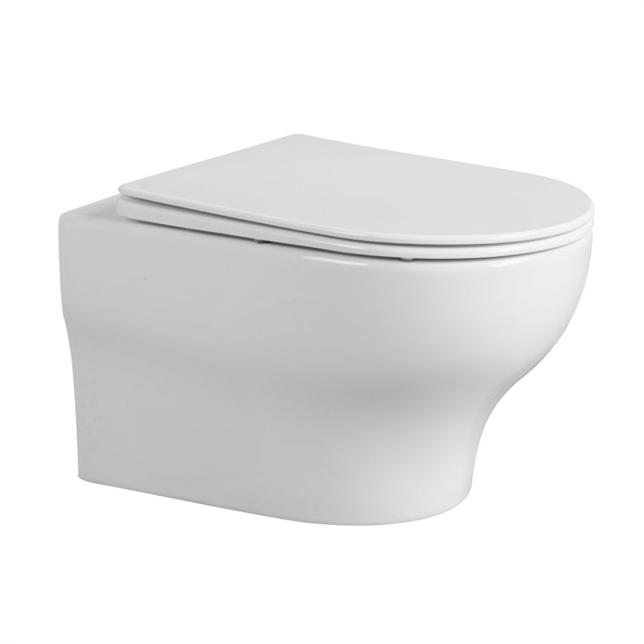 Унитаз ABBER Bequem AC1128 подвесной белый, безободковый, смыв торнадо