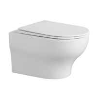 Унитаз ABBER Bequem AC1128 подвесной белый, безободковый, смыв торнадо схема 1