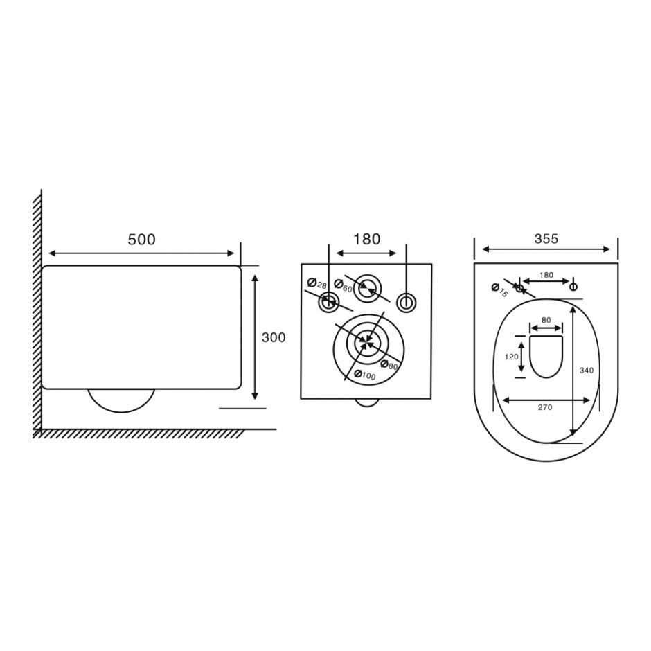 Унитаз ABBER Bequem AC1129 подвесной белый, безободковый, смыв торнадо ФОТО