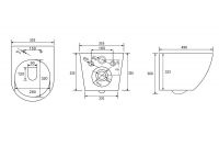 Комплект подвесной унитаз ABBER Bequem AC1100T белый с инсталляцией AC0105 и кнопкой AC0120NG никель схема 2