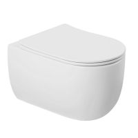 Унитаз ABBER Bequem AC1104TN подвесной белый, безободковый, смыв торнадо схема 1