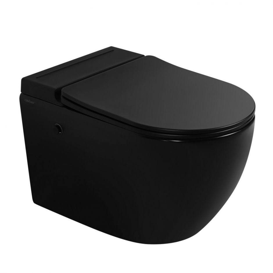 Изображение Унитаз ABBER Bequem AC1108PMB подвесной черный матовый с импульсным смывом