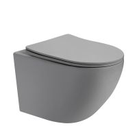 Унитаз ABBER Bequem AC1101TMG подвесной серый матовый, безободковый, смыв торнадо схема 1