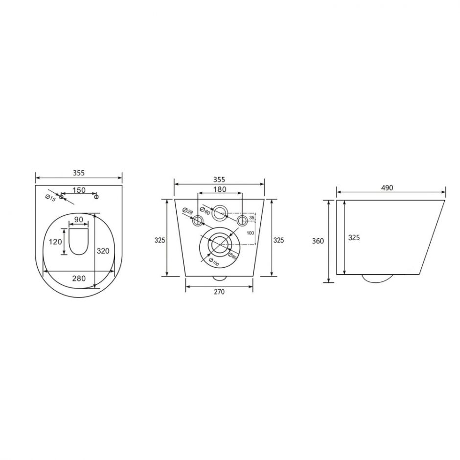 Унитаз ABBER Bequem AC1102TMG подвесной серый матовый, безободковый, смыв торнадо ФОТО