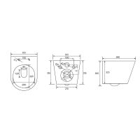 Унитаз ABBER Bequem AC1102TMG подвесной серый матовый, безободковый, смыв торнадо схема 2 Унитаз ABBER Bequem AC1102TMG подвесной серый матовый, безободковый, смыв торнадо схема 2
