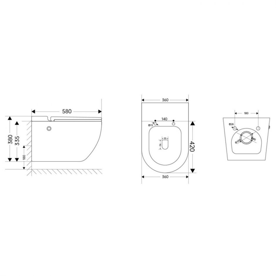 Унитаз ABBER Bequem AC1108P подвесной белый с импульсным смывом ФОТО