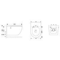 Унитаз ABBER Bequem AC1108P подвесной белый с импульсным смывом схема 2 Унитаз ABBER Bequem AC1108P подвесной белый с импульсным смывом схема 2