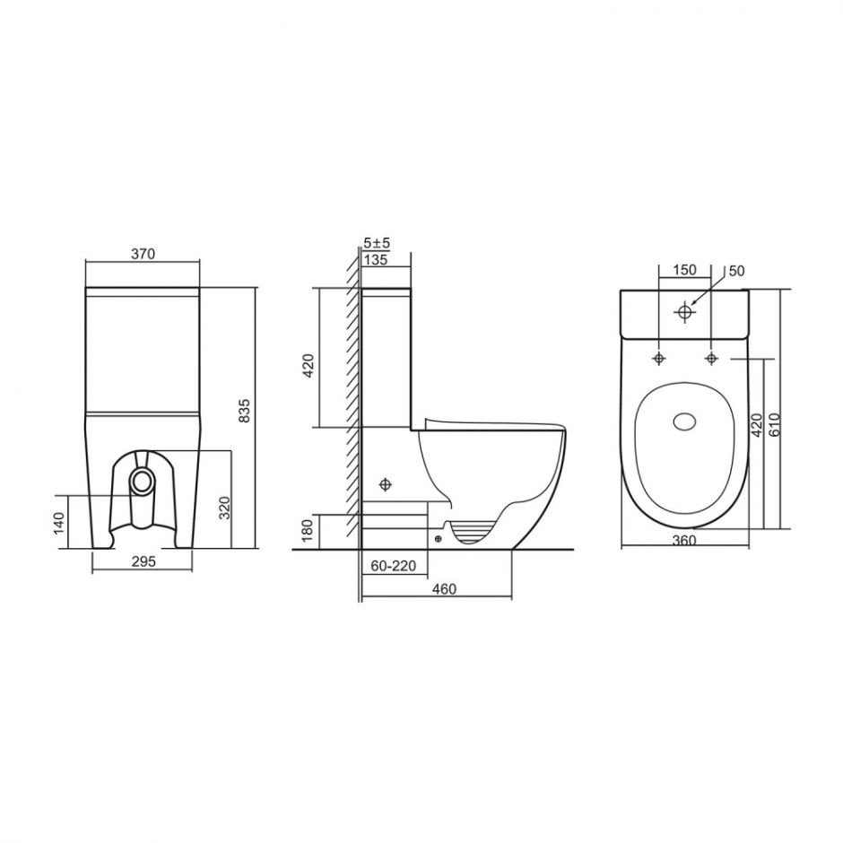 Унитаз ABBER Bequem AC1110T компакт белый, безободковый, смыв торнадо ФОТО