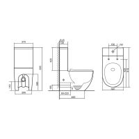 Унитаз ABBER Bequem AC1110T компакт белый, безободковый, смыв торнадо схема 2